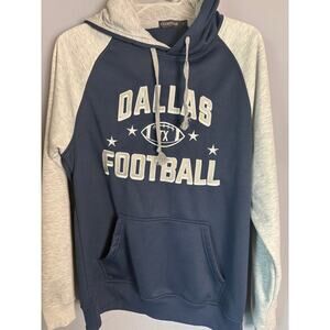 Dallas Football Gray and Navy Hoodie Sweatshirt Size L by Clorpeak